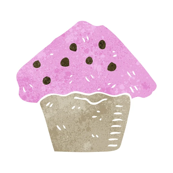 Muffin de morango retro desenho animado —  Vetores de Stock
