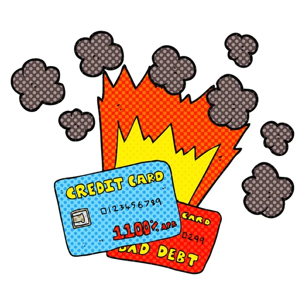 漫画のクレジット カードの負債 — ストックベクタ