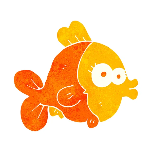Divertente retrò cartone animato pesce — Vettoriale Stock
