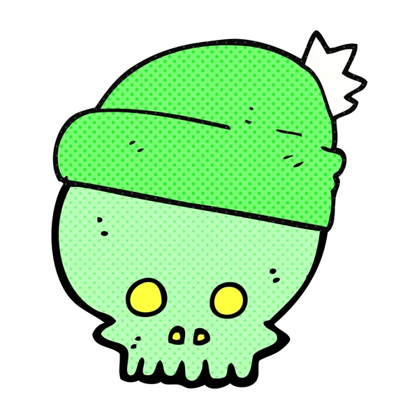 Cartoon skull wearing hat — Stock Vector