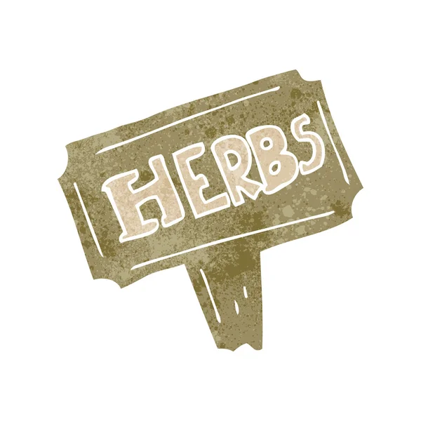 Retro cartoon herbs sign — Stock Vector