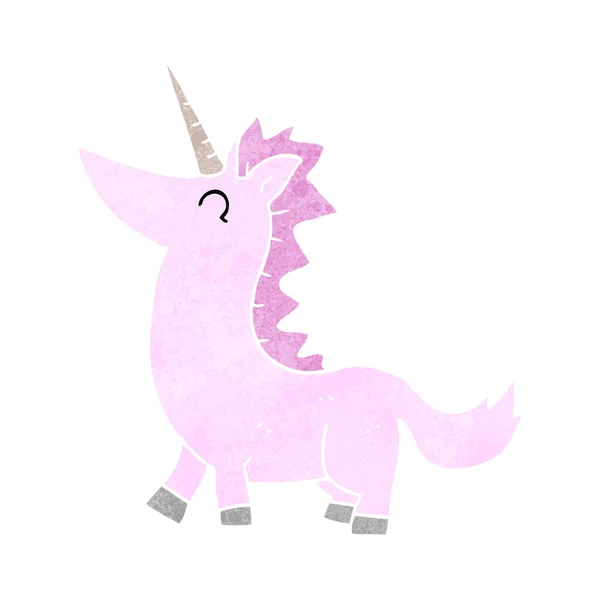 Unicornio de dibujos animados retro — Vector de stock