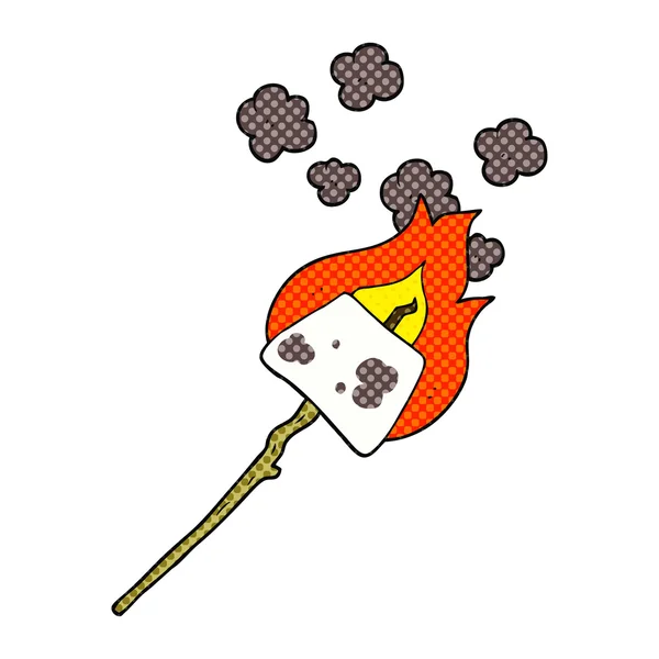 Cartoon marshmallow op stick — Stockvector