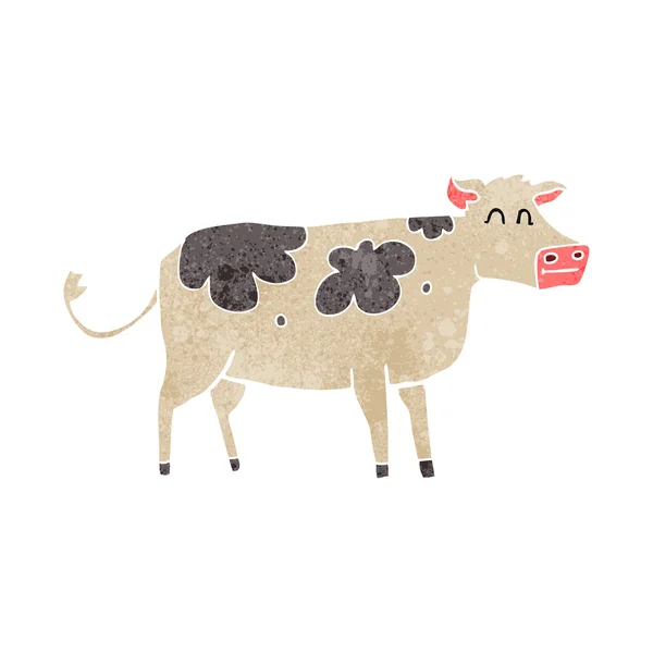 Vaca de dibujos animados retro — Vector de stock