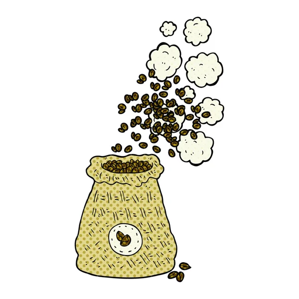 Cartoon-Tüte mit Kaffeebohnen — Stockvektor