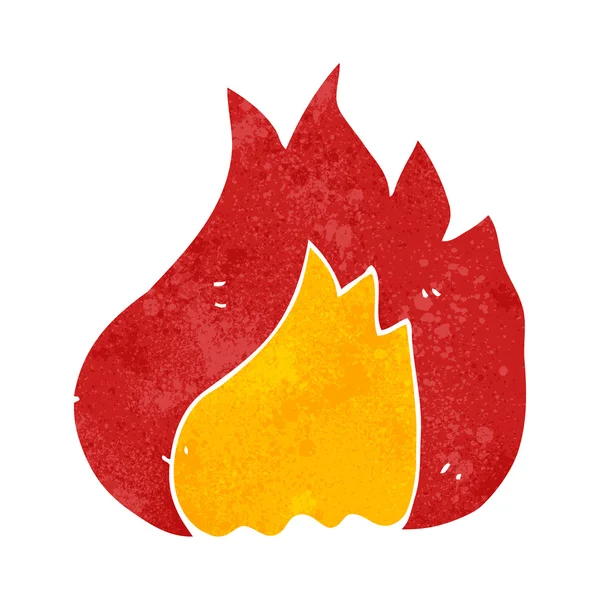 Retro kreslený plamen — Stockový vektor