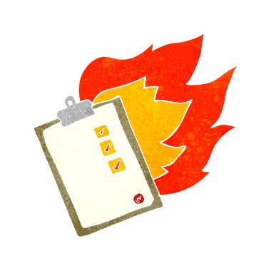 yanan retro karikatür denetim listesi