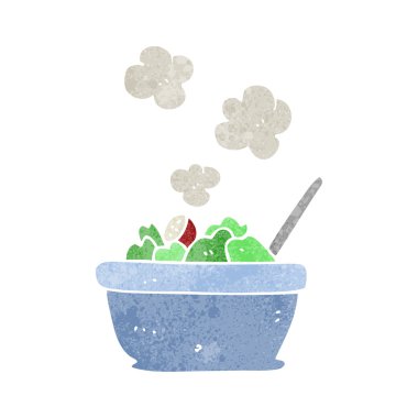Retro karikatür salata