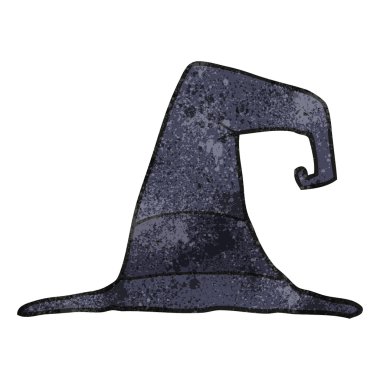 dokulu karikatür cadı şapka