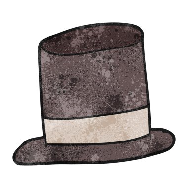 dokulu karikatür silindir şapka