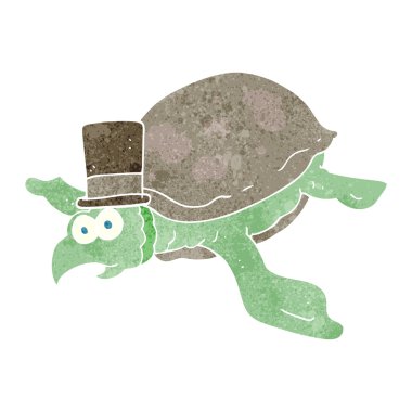 Retro karikatür kaplumbağa