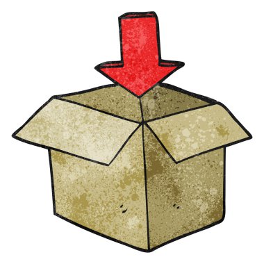 ok ile dokulu çizgi film kutusu depolama sembol indir