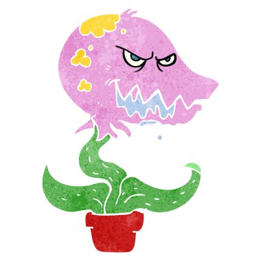 Retro karikatür canavar bitki