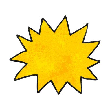 dokulu karikatür basit patlaması sembolü