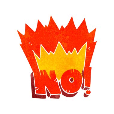 Retro karikatür Hayır! Not