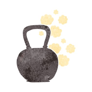 Retro karikatür ağır su ısıtıcısı çan