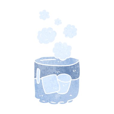 Retro karikatür votka ve buz