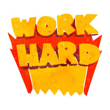 Retro çizgi film iş zor sembolü