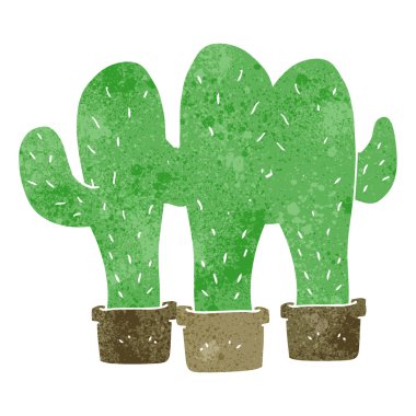 Retro karikatür kaktüs