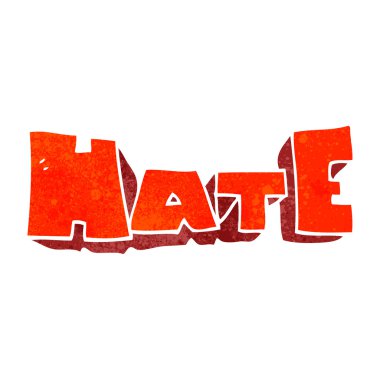 Retro karikatür kelime nefret