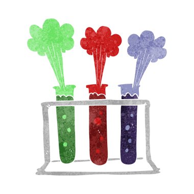 test tüpleri patlayan Retro karikatür raf