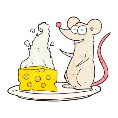 dokulu karikatür fare peynir ile