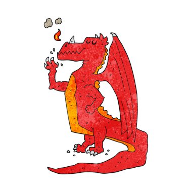 dokulu karikatür mutlu ejderha