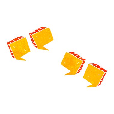 Retro karikatür tırnak işaretleri