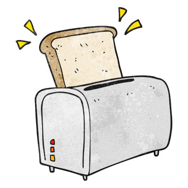 dokulu karikatür ekmek kızartma makinesi