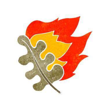 kuru yaprak yanan retro çizgi film