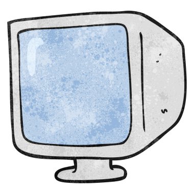 dokulu çizgi film eski bilgisayar monitör