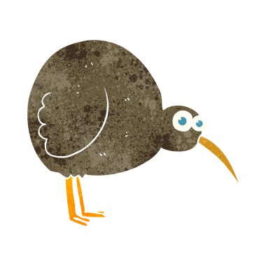 Retro karikatür kivi kuş