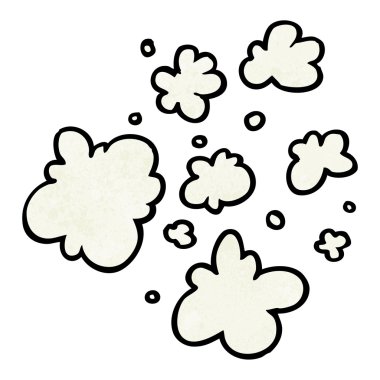 dokulu karikatür dekoratif duman puff öğeleri