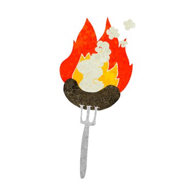 Retro çizgi film sıcak sosis