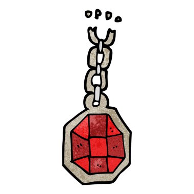 dokulu karikatür büyük mücevher kolye