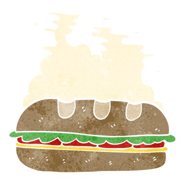 Retro karikatür büyük sandviç