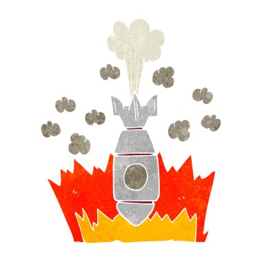 Retro karikatür düşen bomba