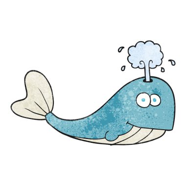 su spouting dokulu karikatür balina