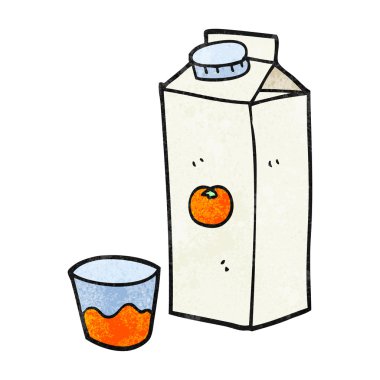 dokulu karikatür portakal suyu