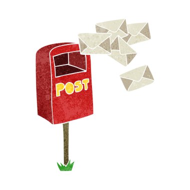Retro karikatür posta kutusu