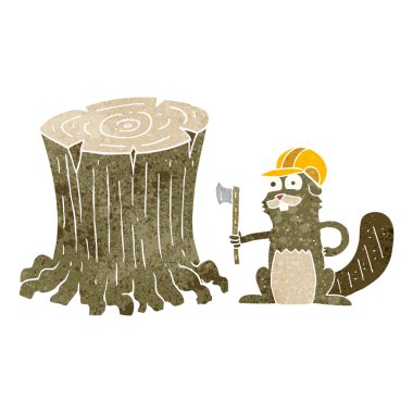 Retro karikatür kunduz