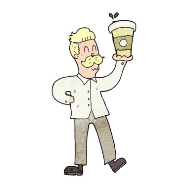 kahve bardakları adamla dokulu çizgi film