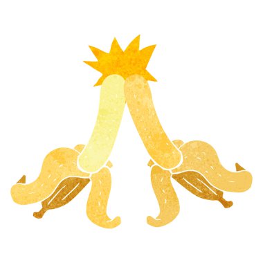 Retro karikatür utanç verici sihirli muz dokunmatik