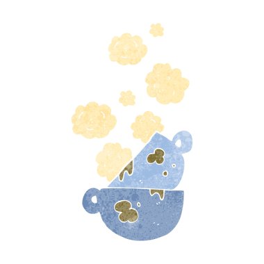 Retro karikatür yığın kirli Kahve kupaları