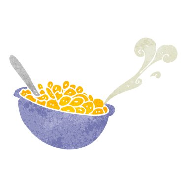 Retro karikatür kase mısır gevreği