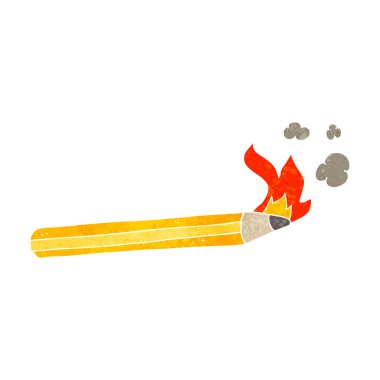 Retro karikatür yanan kalem