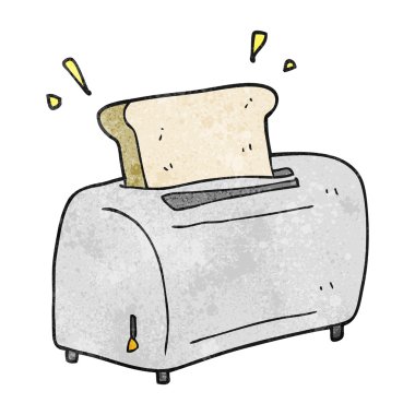 dokulu karikatür ekmek kızartma makinesi