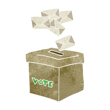 Retro karikatür oy sandığı