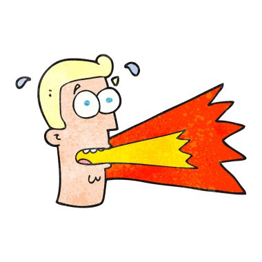 dokulu karikatür bağıran adam