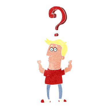 Retro karikatür adam soru